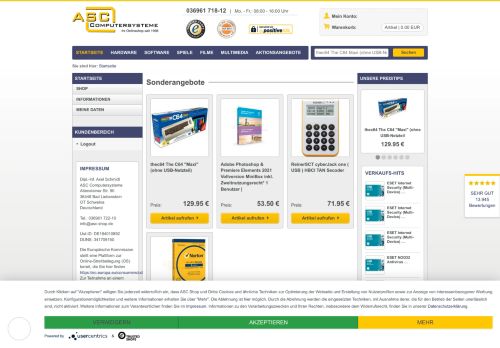 Screenshot ASC Shop