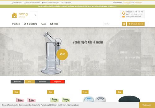 Screenshot bongshop.de - headshop