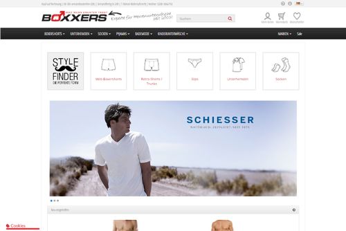 Screenshot Boxxers - der Boxershorts Onlineshop!