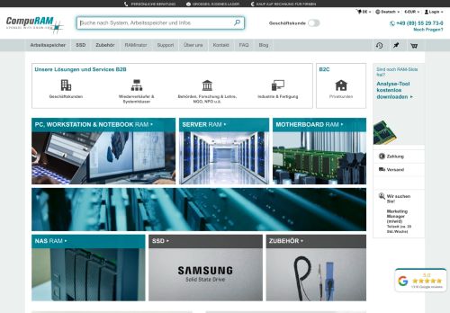 Screenshot compuram.de - Upgrade with Know-How