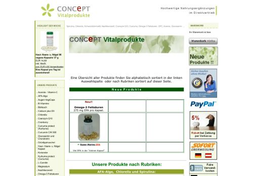 Screenshot Concept-Vitalprodukte