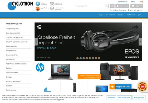 Screenshot Cyclotron Computervertrieb