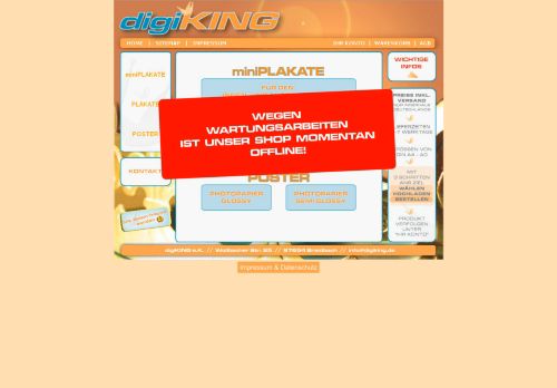 Screenshot digiKING – Die Online-Digital-Druckerei