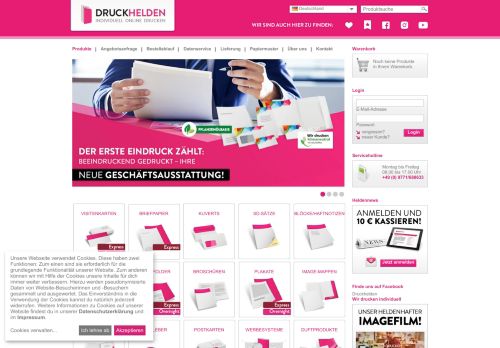 Screenshot DRUCKHELDEN.DE - Besser online drucken