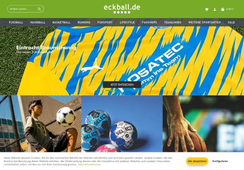 Screenshot: eckball.de - Trikot-Klassiker, Teamsport