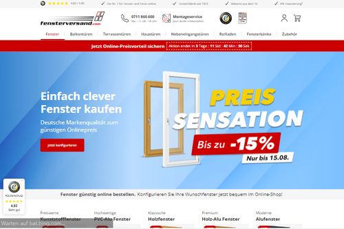 Screenshot FENSTERVERSAND