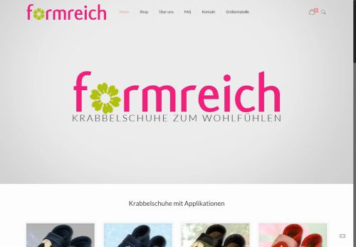 Screenshot Krabbelschuhe mit rutschfesten Kautschuksohlen bei formreich