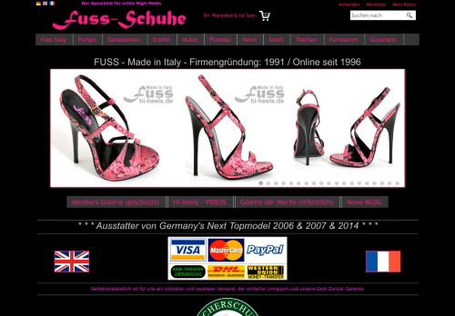Screenshot: FUSS exklusive Schuhe & High Heels - Made in Italy