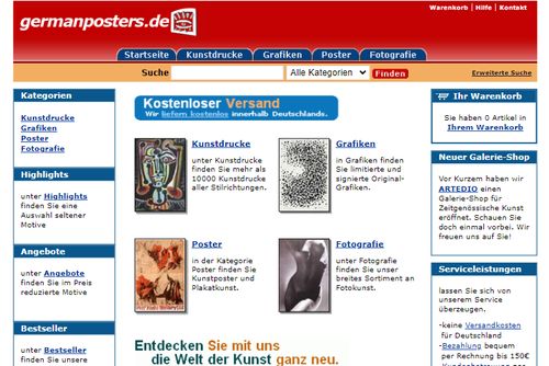 Screenshot: germanposters.de