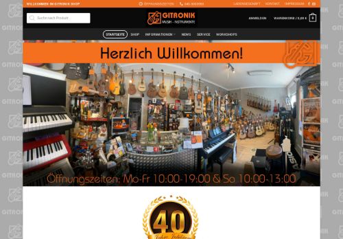 Screenshot gitronik.de - Musikinstrumente und Zubehör