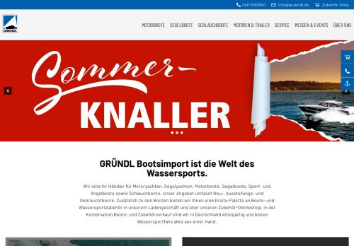 Screenshot Gruendl Bootsimport Wassersport und Zubehör