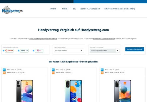 Screenshot: Handyportal - Handyshop