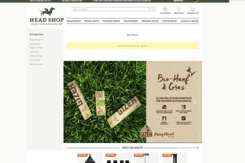 Screenshot headshop & growshop