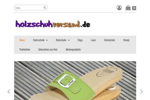 Screenshot Holzschuhe, Federschuhe und Clogs - eastmile