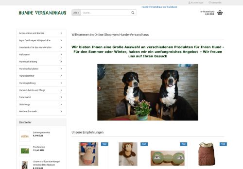 Screenshot: Hunde-Versandhaus