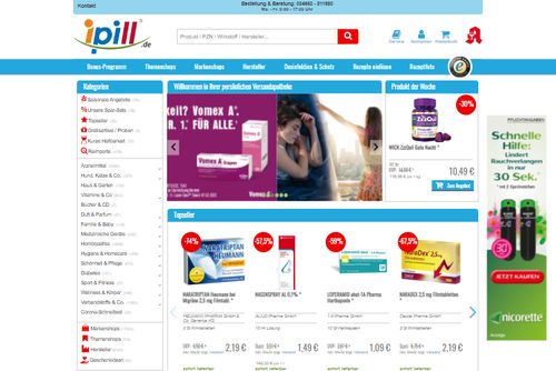 Screenshot ipill Versandapotheke