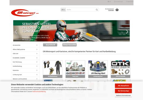 Screenshot kartstore.de - Kartshop