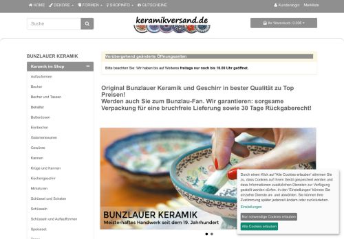Screenshot keramikversand.de