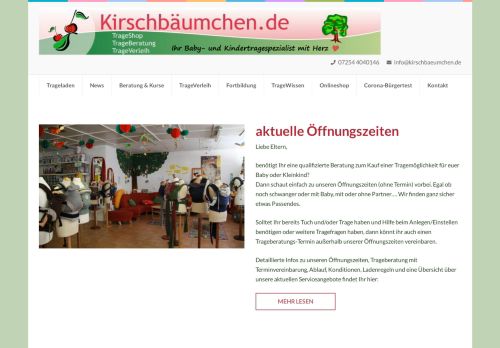 Screenshot Kirschbäumchen Trageshop & Trageberatung