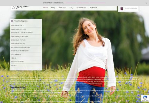 Screenshot klarabellas.de - Bauchband Bauchbinde Onlineshop