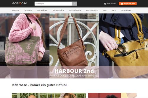 Screenshot Lederoase Onlineshop