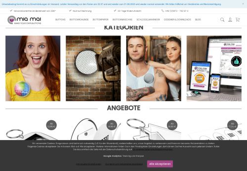 Screenshot mia mai Ansteckbuttons