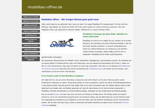 Screenshot Modellbau Offner - Onlineshop für Modellbauartikel
