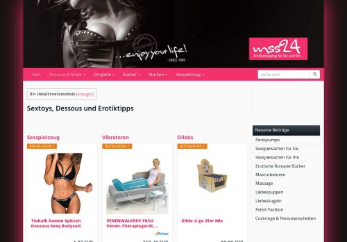 Screenshot mss24.de - Erotikshop