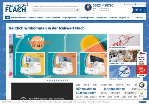 Screenshot Naehzentrum.de - Der Nähmaschinen Shop