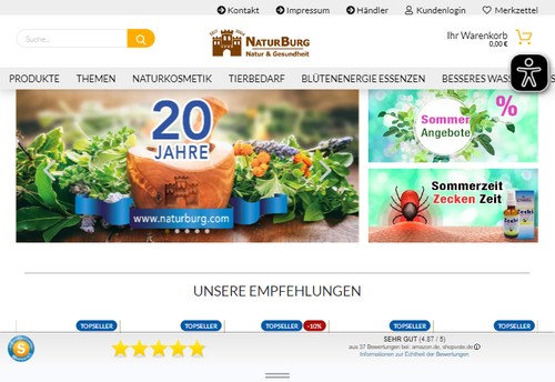 Screenshot Natur und Gesundheit bei naturburg.com
