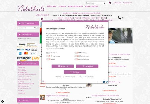 Screenshot Nobelkids - Catimini, Toff Togs, Oilily Kindermode