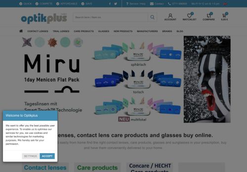 Screenshot Optikplus-Contactlinsenversand