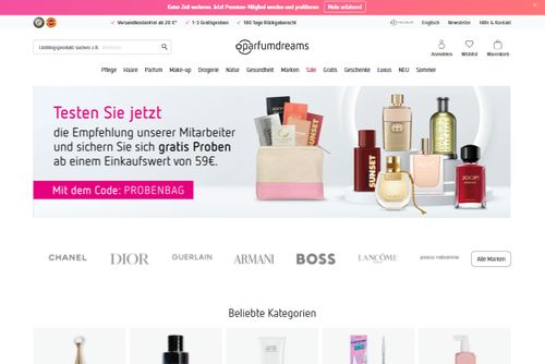 Screenshot: Parfumdreams - Ihre Online Parfümerie