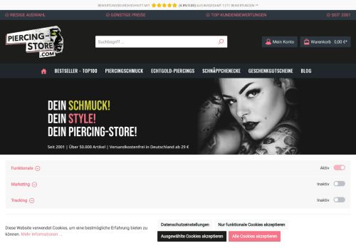 Screenshot Piercing-Store