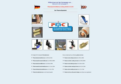 Screenshot Plasmatechnik Markus Colling - ONLINE-SHOP für Schweißtechnik