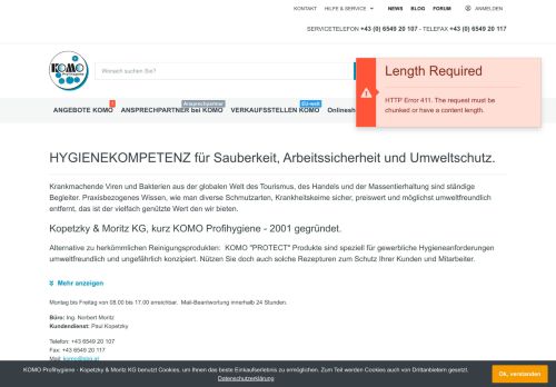 Screenshot KOMO Profihygiene - Die Chemie muss stimmen!