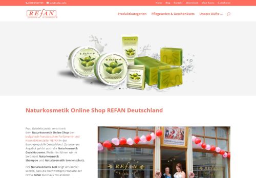 Screenshot REFAN Parfümerie & Naturkosmetik