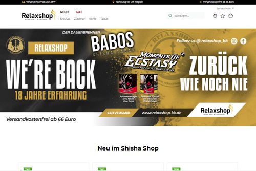 Screenshot Shisha Relaxshop K&K