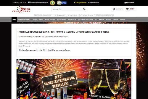 Screenshot roeder-feuerwerk.de | Feuerwerke und Feuerwerkskörper