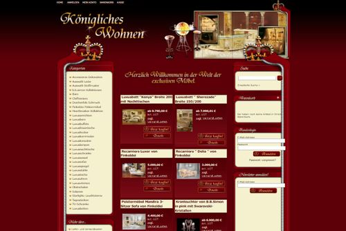 Screenshot: royalmoebel.de - Exclusive Möbel und mehr