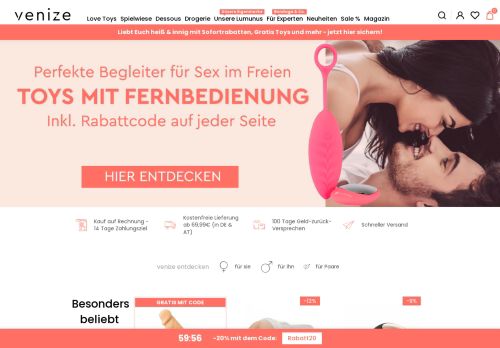 Screenshot: safer-fun.de - Kondome, Gleitmittel und Accessoires für die Sinne