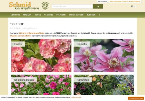 Screenshot: Schmid Gartenpflanzen