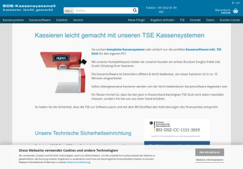 Screenshot: sds-office.de - CSS Group® Kassensoftware