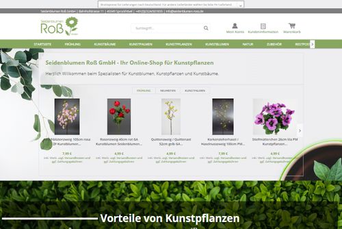 Screenshot Seidenblumen Roß GmbH - Kunstpflanzen Kunstblumen
