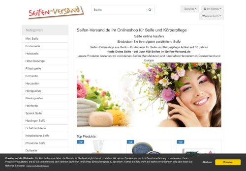 Screenshot Seifen-Versand