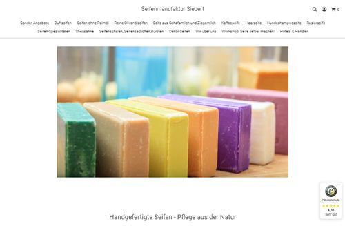 Screenshot Seifenmanufaktur Siebert