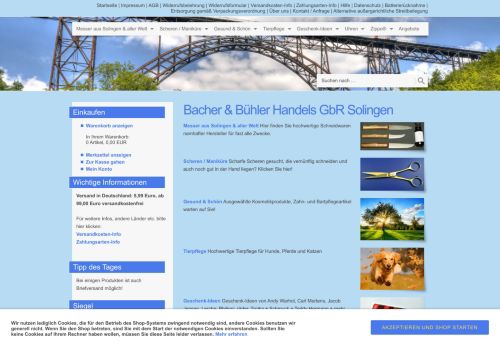 Screenshot Solingen-Shop.de - Messer Scheren Bestecke Ballistol und mehr