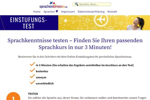 Screenshot: Sprachen-lernen24.de