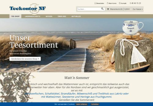 Screenshot Teekontor Nordfriesland - Alles rund um den Tee