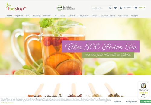 Screenshot teestop.de - Qualität zu einem Preis der überzeugt!